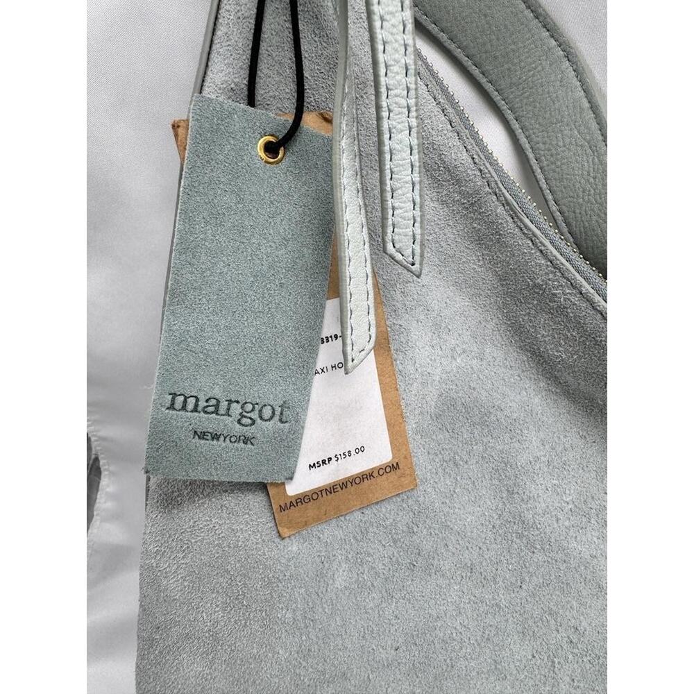 Margot New York Gabi Maxi Hobo Bag Womens Large Mint Suede Leather Purse Boho - Picture 2 of 12